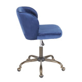 Lumisource Fran Contemporary Task Chair in Blue Velvet