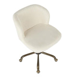 Lumisource Fran Contemporary Task Chair in Cream Corduroy Fabric