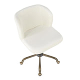 Lumisource Fran Contemporary Task Chair in Cream Velvet