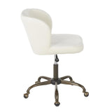 Lumisource Fran Contemporary Task Chair in Cream Velvet