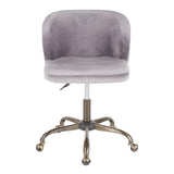 Lumisource Fran Contemporary Task Chair in Silver Velvet