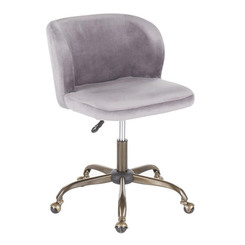 Lumisource Fran Contemporary Task Chair in Silver Velvet