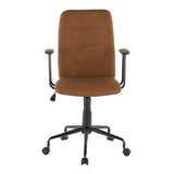 Lumisource Fredrick Contemporary Office Chair in Brown Faux Leather