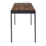 Lumisource Fuji Contemporary Counter Table in Black Metal & Walnut Wood
