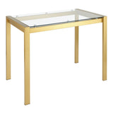 Lumisource Fuji Contemporary Counter Table in Gold Metal & Clear Glass