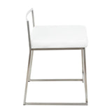 Lumisource Fuji Contemporary Stackable Dining Chair in White Velvet - Set of 2