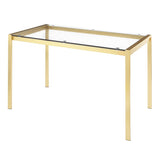 Lumisource Fuji Contemporary/glam Dining Table in Gold Metal with Clear Glass Top