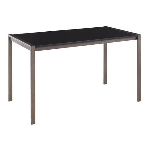 Lumisource Fuji Industrial Dining Table in Antique Metal with Black Wood