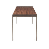 Lumisource Fuji Industrial Dining Table in Antique Metal with Walnut Wood Top