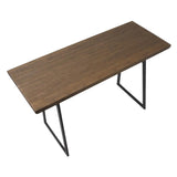 Lumisource Geo Industrial Counter Table in Black with Brown Wood Top