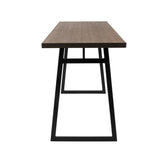 Lumisource Geo Industrial Counter Table in Black with Brown Wood Top