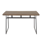 Lumisource Geo Industrial Dining Table in Black Metal w/Brown Wood-Pressed Grain Bamboo