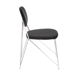 Lumisource Gwen Contemporary Chair in Chrome with Black Velvet - Set of 2