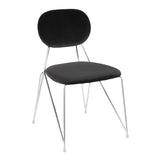 Lumisource Gwen Contemporary Chair in Chrome with Black Velvet - Set of 2