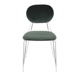 Lumisource Gwen Contemporary Chair in Chrome with Green Velvet - Set of 2