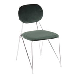 Lumisource Gwen Contemporary Chair in Chrome with Green Velvet - Set of 2