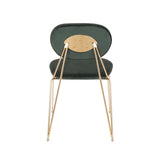 Lumisource Gwen Contemporary-Glam Chair in Gold Metal with Green Velvet - Set of 2