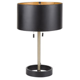 Lumisource Hilton Contemporary Table Lamp in Black with Gold Accents