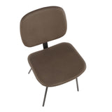 Lumisource Industrial Nunzio Chair in Black Metal and Brown Faux Leather - Set of 2