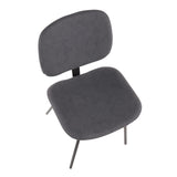 Lumisource Industrial Nunzio Chair in Black Metal and Grey Faux Leather - Set of 2