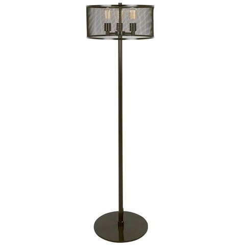 Lumisource Indy Mesh Industrial Floor Lamp in Antique