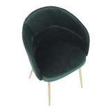 Lumisource Lindsey Contemporary Chair in Gold Metal and Green Velvet