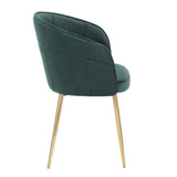 Lumisource Lindsey Contemporary Chair in Gold Metal and Green Velvet