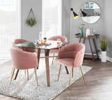 Lumisource Lindsey Contemporary Chair in Gold Metal and Pink Velvet