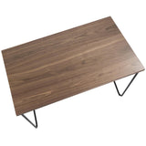 Lumisource Loft Mid-Century Modern Office Desk with Black Frame and Walnut Wood Top