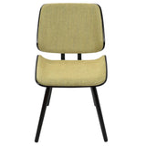 Lumisource Lombardi Mid-Century Modern Dining/Accent Chair in Espresso with Yellow Fabric - Set of 2