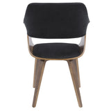 Lumisource Lucci Mid-Century Modern Chair in Walnut and Black Velvet