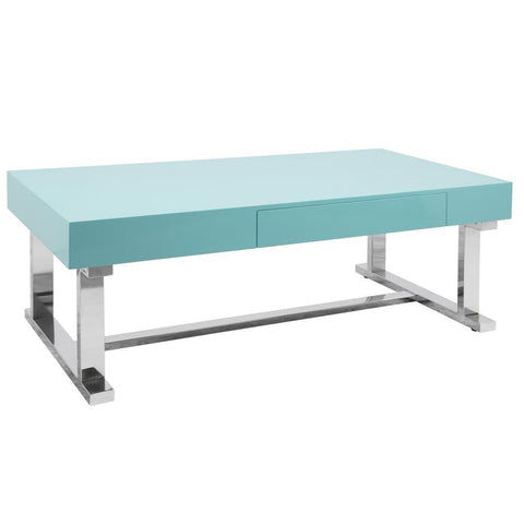 Lumisource Luster Contemporary Coffee Table in Light Blue