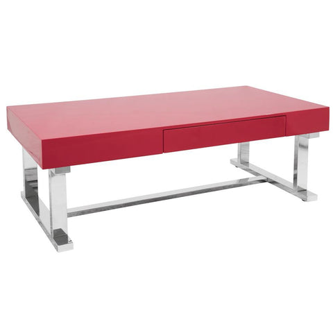 Lumisource Luster Contemporary Coffee Table in Red