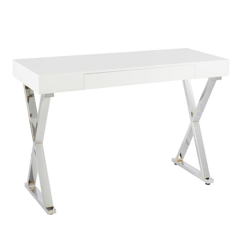 Lumisource Luster Contemporary Console Table in White
