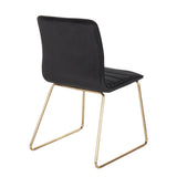 Lumisource Mara Contemporary/Glam Chair in Gold Metal and Black Velvet