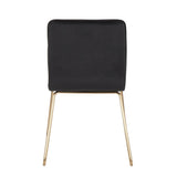 Lumisource Mara Contemporary/Glam Chair in Gold Metal and Black Velvet