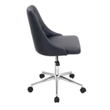 Lumisource Marche Contemporary Adjustable Office Chair with Swivel in Black Faux Leather