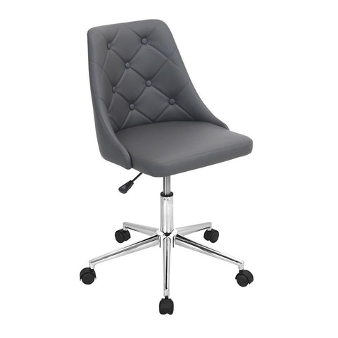 Lumisource Marche Contemporary Adjustable Office Chair with Swivel in Grey Faux Leather