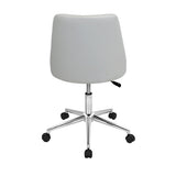 Lumisource Marche Contemporary Adjustable Office Chair with Swivel in White Faux Leather