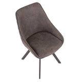 Lumisource Marche Contemporary Chair in Dark Grey Fabric - Set of 2