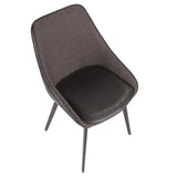 Lumisource Marche Contemporary Two-Tone Chair in Black Faux Leather and Grey Fabric - Set of 2
