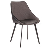 Lumisource Marche Contemporary Two-Tone Chair in Black Faux Leather and Grey Fabric - Set of 2