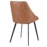 Lumisource Marche Contemporary Two-Tone Chair in Brown Faux Leather and Grey Fabric - Set of 2