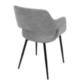 Lumisource Margarite Mid-Century Modern Dining/Accent Chair in Black with Grey Fabric - Set of 2