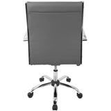 Lumisource Master Contemporary Adjustable Office Chair with Swivel in Grey Faux Leather