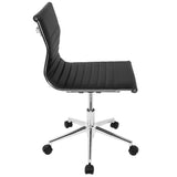 Lumisource Master Contemporary Armless Adjustable Task Chair in Black Faux Leather