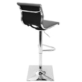 Lumisource Masters Contemporary Adjustable Barstool with Swivel in Grey Faux Leather