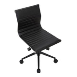 Lumisource Masters Industrial Task Chair in Black Base and Black Faux Leather