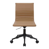 Lumisource Masters Industrial Task Chair in Black Base and Camel Faux Leather