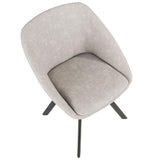 Lumisource Matisse Contemporary Chair in Grey Faux Leather - Set of 2